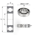 thumbnail image 4 of Unique Bargains Roulements à Billes 6319 & Rainures Profondes 95x200x45mm 1 Pce Roulements Lubrifiés Roue de Trottinette Planche à Roulettes, 4 of 6