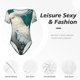 thumbnail image 4 of Balery Tropical Parrot Floral Artwork Body de cuello redondo de manga corta para mujer Tops de manga corta Tops básicos-XX-Large, 4 of 7
