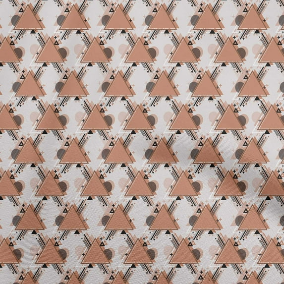 oneOone Cotton Cambric Tawny Brown Fabric Geometric Sewing Material Print Fabric By The Yard 56 Inch Wide