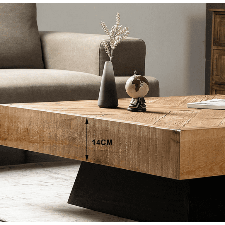 Solid natural wood coffee on sale table