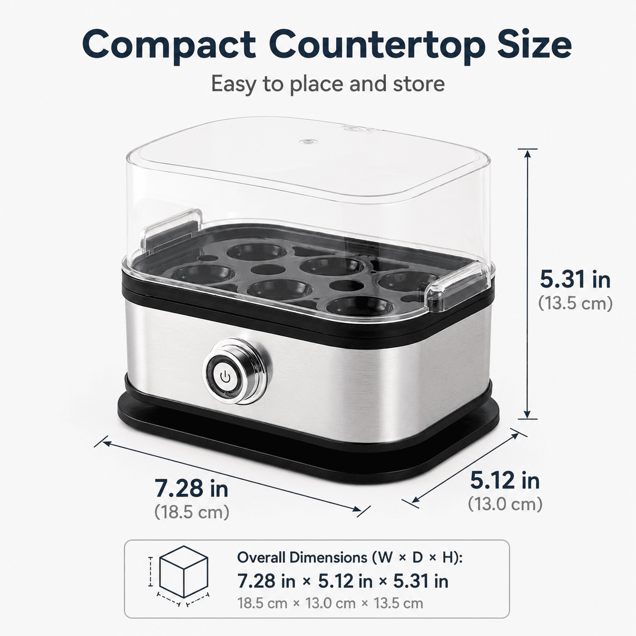Multifunctional Egg Steamer with Clear Lid, Electric Egg Cooker 6 Egg Capacity Auto Shutoff, Kitchen Egg Steaming Pot, Compact Household Egg Steaming Pot for Soft Medium Hard Boiled Eggs
