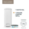 thumbnail image 3 of Diaper Genie Select Pail,White,Stainless Steel, 1 Diaper Pail,1 Square Refill-165 Ct, Infant, 3 of 15
