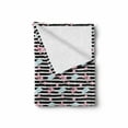 thumbnail image 2 of Childish Soft Flannel Fleece Blanket, Butterflies Clouds Flowers and Hearts Pattern with Monochrome Stripes, Cozy Plush for Indoor and Outdoor Use, 70" x 90", Pale Pink and Baby Blue, by Ambesonne, 2 of 6
