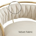 thumbnail image 5 of UIXE 360° Swivel Bar Stools Velvet Upholstered Adjustable Bar Chairs Set of 2 with Back & Footrest for Home and Kitchen, Ivory, 5 of 6