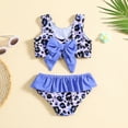 thumbnail image 5 of 4T Swimsuit Girls Summer Bowknot Leopard Printed Ruffles 2 Piece Swimwear Swimsuit Bikini Set,,5-6 Years, 5 of 5
