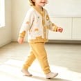 thumbnail image 5 of Amidoa Girls 2 Piece Outfits Fall Winter Clothes Print Fleece Long Sleeve Top and Jogger Pants Kids Clothing Sets Yellow Size 7-8 Years, 5 of 6