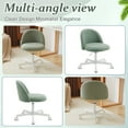thumbnail image 5 of Ktaxon Armless Home Office Desk Chair Cute Mid Back Vanity Stool Teddy Velvet Swivel Task Chairs with Wheels Green, 5 of 11