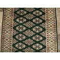 thumbnail image 2 of AHMEDANI Exclusive Jaldar Green Ivory Touch Wool Hand Knotted Soft Runner Rug (9.9 X 2.5)', 2 of 8