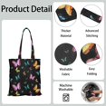 thumbnail image 5 of Watercolor Butterfly Floral Canvas Tote Bag – Romantic Nature-Inspired Reusable Cotton Shopping Bag with Artistic Fantasy Garden & Starry Sky Design for Women, Teens, Aesthetic Gift Lovers, 5 of 7