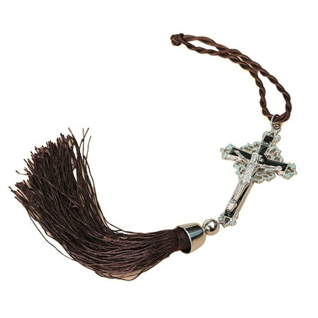 

GHOONEY Catholic for Cross Tassel Pendant Vintage Sacred Car Hanging Ornament for Home Bedroom Living Room Wall Window Decoratio