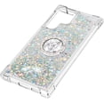 thumbnail image 6 of for Samsung Galaxy S22 Ultra Glitter Case with Ring Holder, Bling Sparkle Floating Liquid Soft TPU Cushion Fashion Girly Women Girls Clear Case Cover for Samsung Galaxy S22 Ultra  Silver, 6 of 7