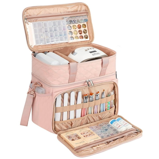 Organizador de esmalte de uñas HOMEST de doble capa con capacidad para 80 botellas