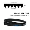 thumbnail image 2 of Unique Bargains 6PK2225 V-Ribbed Belt, EPDM Poly V Belt Serpentine Belt, 2225mm Length x 21mm Width x 5mm Thick, 2 of 5