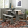 thumbnail image 3 of Linon Wickford 3-Piece Coastal Corner Breakfast Nook Dining Set with Storage, Grey, 3 of 36