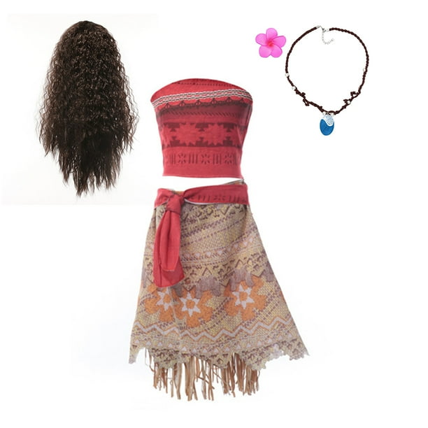 Disney disfraz de princesa Moana para nina 2 piezas Top y falda ropa para Halloween vestido Vaiana ropa de playa para carnaval Walmart en linea