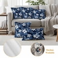 thumbnail image 6 of Pack of 2 Outdoor Pillow Covers 20x12 Inch Waterproof Navy Blue Spring Floral Throw Pillow Covers,Decorative Couch Pillow Shams Protectors Summer Flowers Watercolor Botanical Cushion Pillowcases, 6 of 8
