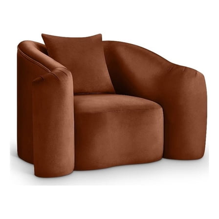 Meridian Furniture Destin Cognac Velvet Accent Chair