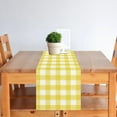 thumbnail image 2 of Linen Watercolor Yellow Buffalo Check Plaid Table Runner - 72x13" Farmhouse Spring Summer Easter Kitchen Decor (Yellow & White), 2 of 5