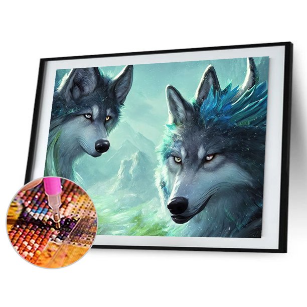 Cuadros Decorativos 5D DIY taladro redondo completo diamante pintura lobo Kit decoración del hogar arte artesanal (sz2490) Tmvgtek embutido en tela
