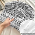 thumbnail image 4 of Queen Size Fitted Sheet Set - Black and White 3 Piece Bedding Sets 16" Deep Pocket Fitted Sheet with 2 Pillowcases, Modern Striped Geometric Abstract Art Brushed Microfiber Hotel Luxury Bed Sheets, 4 of 9