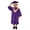B Purple, variant on Kids Girl Outfits Kindergarten Graduation Gown for Kids Crew Neck Long Sleeve Unisex Academic Robe Cap Set Ceremony Red 11 Years-12 Years
