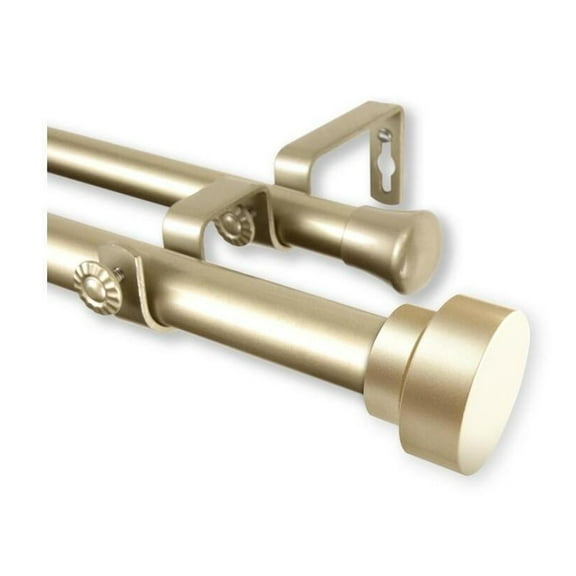 Adjustable Double Curtain Rod 120-170", Decorative Extendable Rod, Light Gold Finish, Stylish Window Treatment