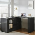 thumbnail image 7 of Tribesigns 78" L Shaped Desk with Storage, Modern Corner Desk with Drawers for Small Space for Home Office Bedroom (Black), 7 of 7
