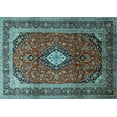 thumbnail image 1 of Ahgly Company Indoor Rectangle Medallion Light Blue Traditional Area Rugs, 3' x 5', 1 of 4