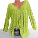 thumbnail image 1 of ICHUANYI Clearance Women Plus Size Long Sleeved V-Neck Print Blouse Pullover Tops Shirt(Yellow, L) ICHUANYI WER2023081008711, 1 of 8