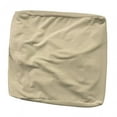 thumbnail image 2 of High Stretch Velvet Square Ottoman Cover Elastic Bottom for Living Room Washable Taupe, 2 of 8