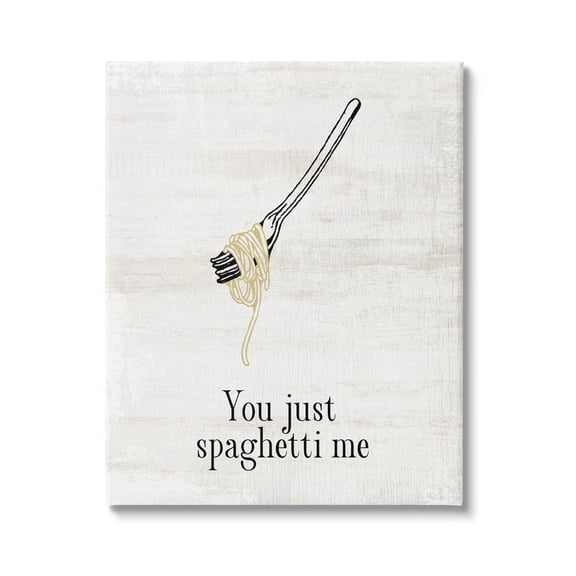 Stupell Industries You Just Spaghetti Me Phrase Graphic Art Gallery Wrapped Canvas Print Wall Art, Design by Lil' Rue