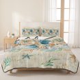 thumbnail image 3 of Queen Quilt Set 90''x96'', Beach Coastal Beige Lightweight Bedspread Coverlet Set with 2 Pillow Shams, Nautical Shell Starfish Coral Summer Breathable All Season Quilt Bedding for Bedroom/Guest Room, 3 of 9