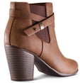 thumbnail image 7 of MARCO REPUBLIC Montreal Women's Ankle Boots Almond Toe Mid Heel Chunky Block Stacked Heels Booties, Tan, Sizes 5-11, 7 of 7