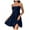 Z-772Navy, variant on Women's Summer Dress Solid Color Ruffle Hem Sleeveless Spaghetti Strap A Line Elegant Fashion Mini Dress For Casual Daily Wear,Navy,Xxl