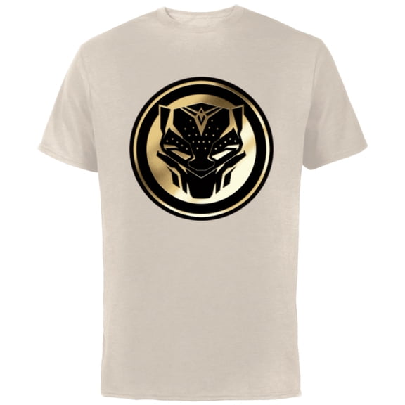 Marvel Black Panther: Wakanda Forever New Panther Mask Gold - Short Sleeve Cotton T-Shirt for Adults - Customized-Natural