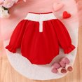 thumbnail image 4 of Baby Girl Valentine's Day Outfit Girls Long Sleeve Valentine's Day Heart Prints Pullover Romper Bodysuits Romper Top Bodysuit Cute Baby Clothes 3-6 Months, 4 of 6