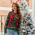 thumbnail image 5 of WQD Christmas Sweaters for Women Cute Fuzzy Funny Wintertime and Holiday Parties Knitted Pullover Sweater for Holiday Party New Year, 5 of 7