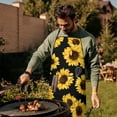 thumbnail image 4 of Black Sunflower Pattern Apron-Garden Aprons for Women with Pockets-Cotton Linen Waterproof Kitchen Cooking Gardening Aprons Adjustable for Kitchen,Cooking,BBQ and Salon 33x27 Inch, 4 of 7