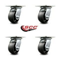 thumbnail image 2 of 4 Inch Heavy Duty Glass Filled Nylon Caster Set with Roller Bearings Set of 4, 2 of 2