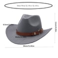 thumbnail image 3 of CUIYUAN Vintage Western Cowboy Hat for Men Women Wide Brim Cowgirl Fedora Hats Cowboy Hat Cowboy Hat Western Hat Jazz British Hat Beach Cowgirls Cattleman Cowboys Hats Grey, 3 of 4