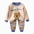 thumbnail image 4 of NOLDARES Toddler Baby Boy Clothes Fall Winter Outfits Long Sleeve Sweatshirt and Pants Set Zip Shirt+Pants Sets 2pcs Casual Clothing(Khaki,6-12 M), 4 of 5