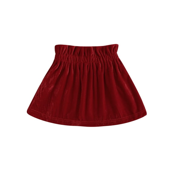JYYYBF Infant Toddler Baby Girl Pleated Skirt Velvet Waist Mini Skirt Casual Solid Color Fall Party Princess Skirt