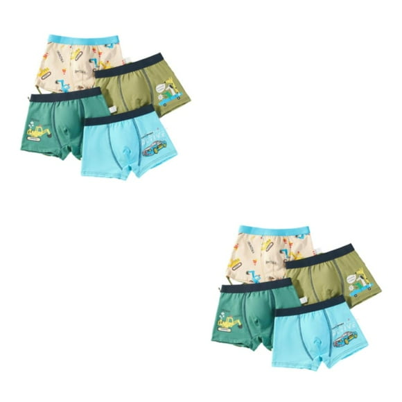 Minnieouse 4 Uds. Boxers de algodón cómodos para niños, ropa interior transpirable y para niños, bragas, calzoncillos de dibujos animados, Type4 NO4