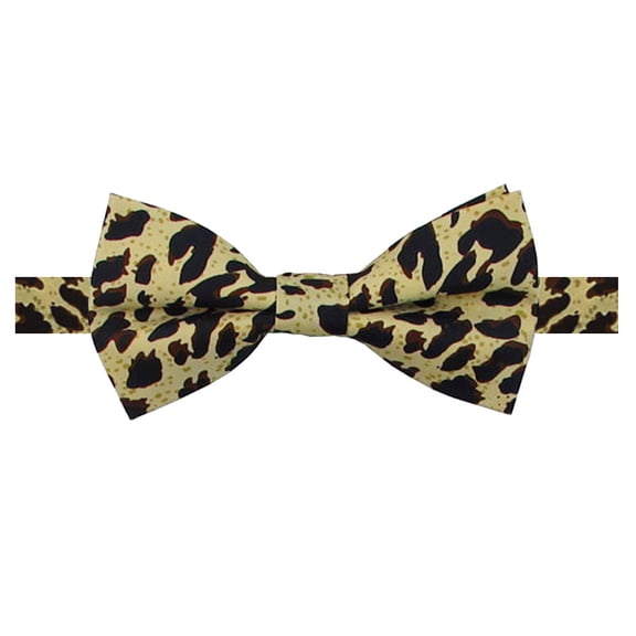 Jacob Alexander Men's Leopard Animal Print Pre-Tied Adjustable Banded Bow Tie