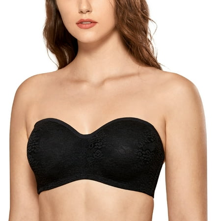 

DELIMIRA Women s Convertible Underwire Lace Strapless Bra Non Padded