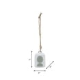 thumbnail image 4 of Modern Ceramic Small Bell Wind Chimes for Garden or Outside Decor - Beautiful Windchime for Patio & Porch Hanging Display - Decorative Outdoor Accent for Home Decoration - 5", White & Green, 4 of 8