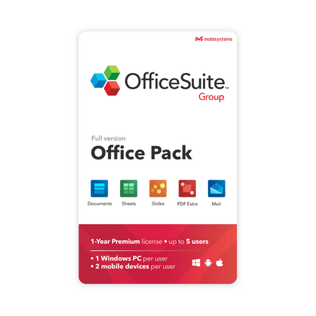 Adobe Premiere Video OfficeSuite Group Compatible with Microsoft® Office Word Excel & PowerPoint® and Adobe PDF for PC Windows 10 8.1 8 7 - 1-year license, 5 users ()
