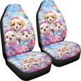 thumbnail image 3 of XYZCANDO 2 pcs Car Seat Covers for Front Seat Front Seat Cover Waterproof Breathable, Vehicle Sedan Auto Car Front Seat Covers, Puppy Flower Design, 3 of 10