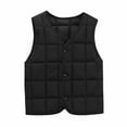 thumbnail image 1 of Baby Boy Girl Waistcoat Cotton Padded Hooded Coat Winter Vest Jacket Clearance Sale Autumn And Winter Baby Boys Girls Baby Button Cardigan Vest Down Cotton VestBlack 2-3 Years, 1 of 5
