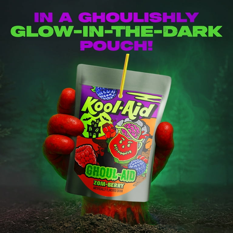 Kool-Aid Ghoul-Aid Scary Berry Artificially Flavored Drink, 10 ct Box, 6 oz Pouches